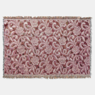 Rosa Spitze, Vintage Rose Muster. Decke