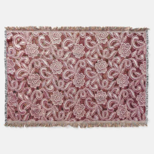 Rosa Spitze, Vintage Rose Muster. Decke (Vorderseite)