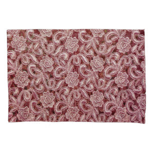 Rosa Spitze, Vintage Rose Muster. Kissenbezug