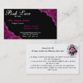 Rosa-Spitzegrenze Visitenkarte (Vorne/Hinten)