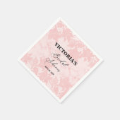 Rosa Spitzen-Brautjungfer-Party Serviette (Ecke)