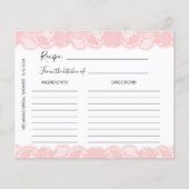 Rosa Spitzen Brautparty Rezeptionskarten (Vorderseite)