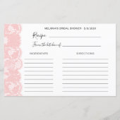 Rosa Spitzen Brautparty Rezeptionskarten (Vorderseite)