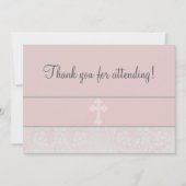 Rosa Spitzen Erste Kommune Einladung (Vorderseite)