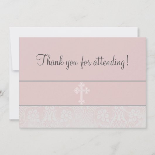 Rosa Spitzen Erste Kommune Einladung (Vorderseite)