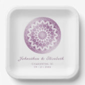 Rosa Spitzen-Mandala-Hochzeit Pappteller (Vorderseite)