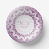 Rosa Spitzen-Mandala-Hochzeit Pappteller (Vorderseite)