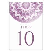 Rosa Spitzen-Mandala-Hochzeit Tischnummer (Rückseite)