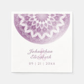 Rosa Spitzen-Mandala-Hochzeitsservietten Serviette (Vorderseite)