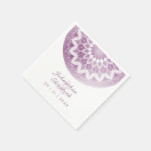 Rosa Spitzen-Mandala-Hochzeitsservietten Serviette (Ecke)