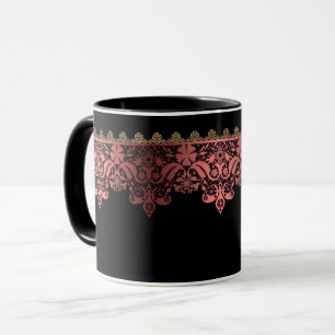 Rosa Spitzen romantische Dekoration Gradienten Bro Tasse