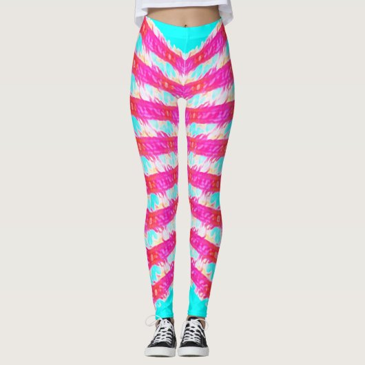 rosa Spitzenmuster Leggings (Vorderseite)