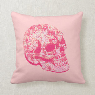 rosa Spitzezuckerschädelkissen Kissen