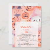 Rosa Spooky Ein Halloween Geburtstag Einladung (Vorderseite)