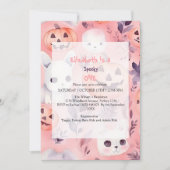 Rosa Spooky Ein Halloween Geburtstag Einladung (Vorderseite)