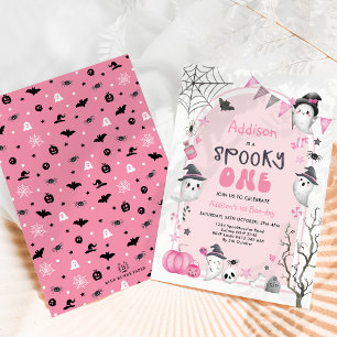 Rosa Spooky Ein Niedliches Geistermädchen 1. Gebur Einladung