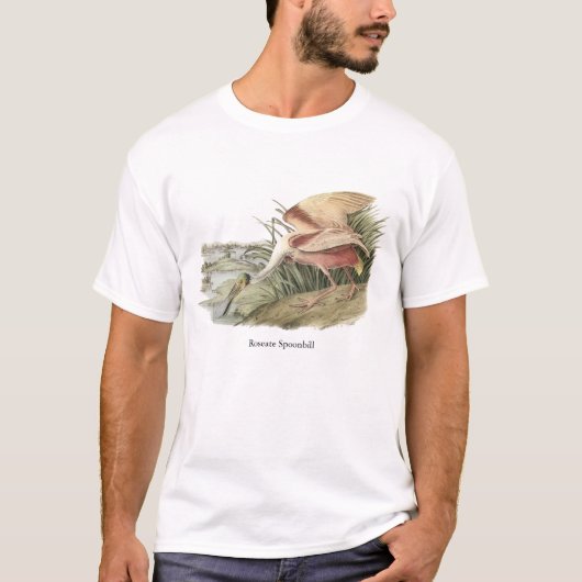 Rosa Spoonbill, John Audubon T-Shirt (Vorderseite)