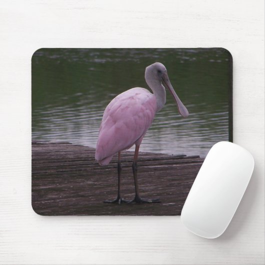 Rosa Spoonbill Mousepad (Mit Mouse)