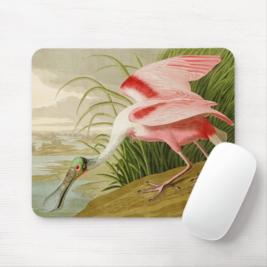 Rosa Spoonbill Mousepad (Mit Mouse)