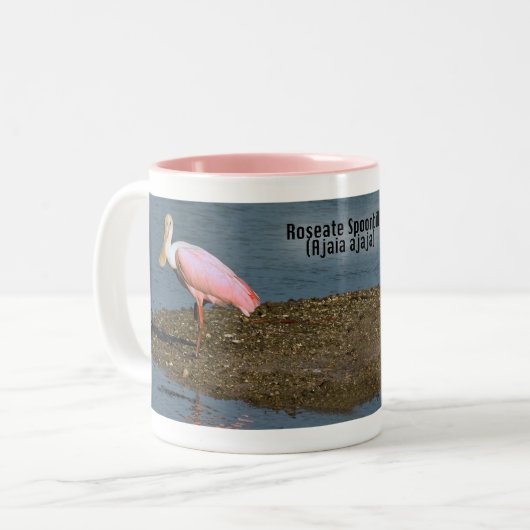 Rosa Spoonbill-Reflexionen Zweifarbige Tasse (Vorderseite Links)