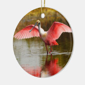 rosa Spoonbill und Reflexion Keramikornament (Links)