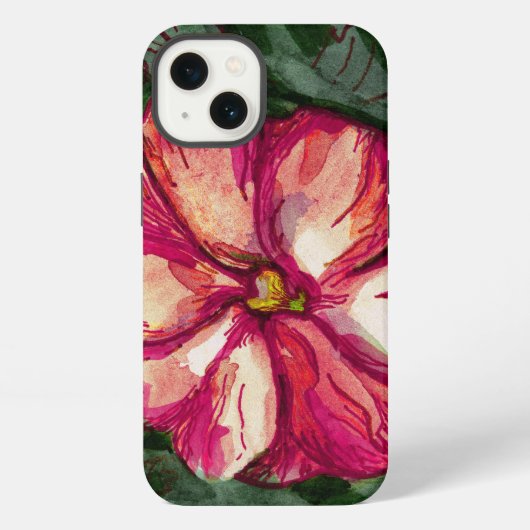 Rosa Springkraut-Blumenkunst iPhone Hülle (Rückseite)