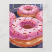 Rosa Sprinkle Donuts Backgebäck Postkarte (Vorderseite)