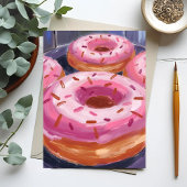 Rosa Sprinkle Donuts Backgebäck Postkarte