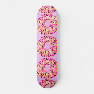 Rosa Sprinkle Donuts Girls Lila Individuelle Name Skateboard