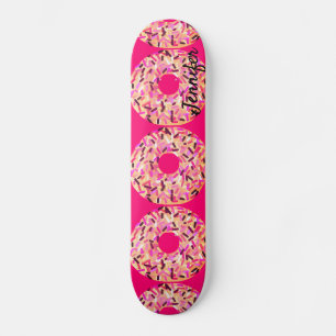 Rosa Sprinkle Donuts Mädchen Hot Pink Custom Skateboard