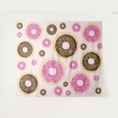 Rosa Sprinkle Donuts Moderner Spaß Niedlich Wandteppich (Vorderseite (Horizontal))