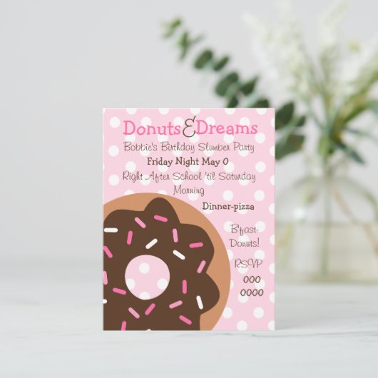 Rosa Sprinklen Einladung (Stehend Vorderseite)