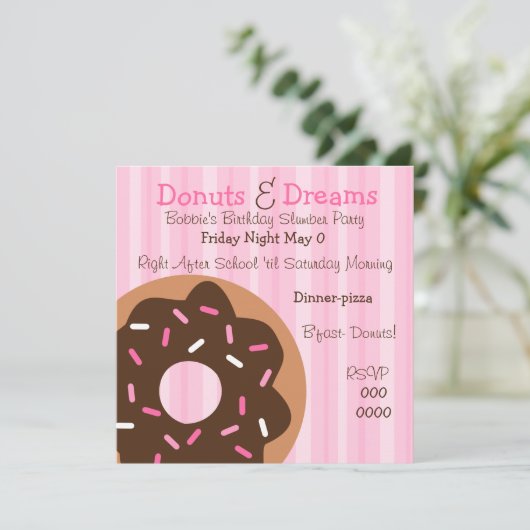 Rosa Sprinklen Einladung (Stehend Vorderseite)