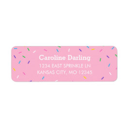 Rosa Sprinklen geben Adressenaufkleber zurück