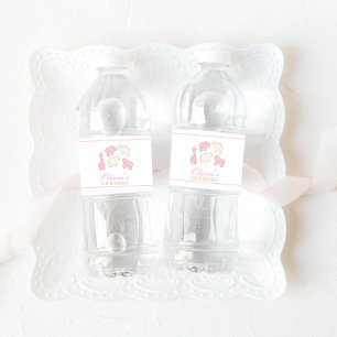 Rosa Sprinklen Mattiertes Dekor des Party "Animal Wasserflaschenetikett