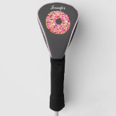 Rosa Sprinkler Donut Girly Chic Custom Golf Headcover (Vorderseite)