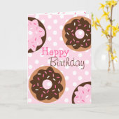 Rosa Sprinkler Donut Karte (Gelbe Blume)