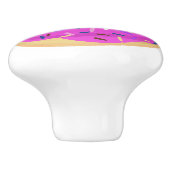 Rosa Sprinkler Mattierter Donut Keramikknauf (Seitenansicht)