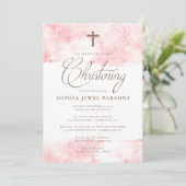 Rosa Spritzen-u. GoldGlitzer der Einladung (Stehend Vorderseite)