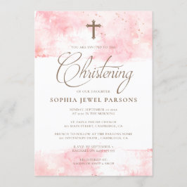 Rosa Spritzen-u. GoldGlitzer der Einladung