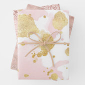 Rosa Spritzer Abstrakt Geschenkpapier Set (Beispiel)