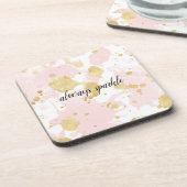 Rosa Spritzer Abstrakt Getränkeuntersetzer (Linke Seite)