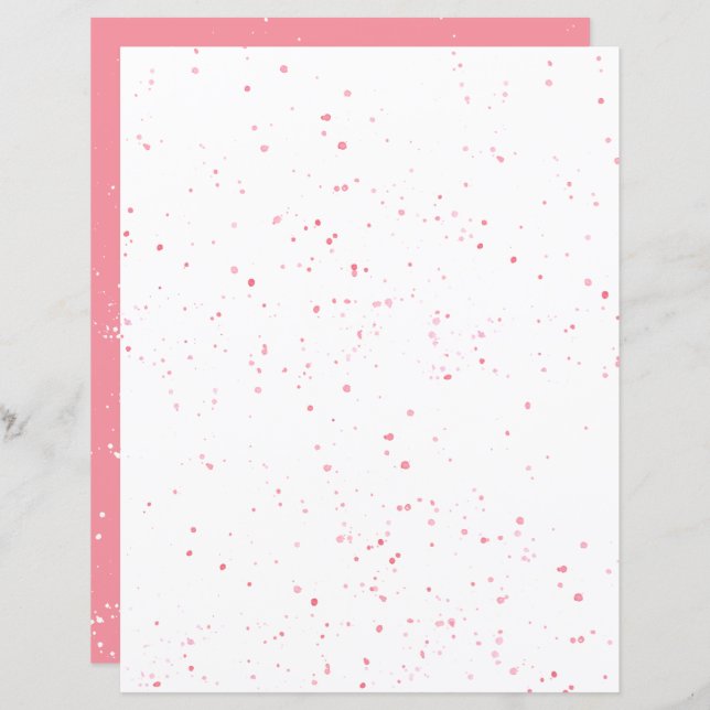 Rosa Spritzer Scrapbook Paper Sheet (Vorne/Hinten)