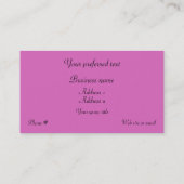 Rosa sprudelt Visitenkarte-Schablone Visitenkarte (Rückseite)