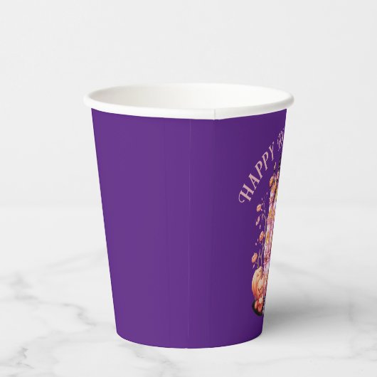 Rosa Spuk Halloween Castle Party Paper Cup Pappbecher (Rechts)