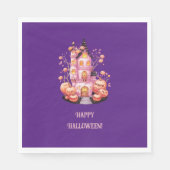 Rosa Spuk Schloss Halloween-Party Napkin Serviette (Vorderseite)
