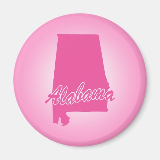Rosa Staat Alabama Magnet (Vorne)