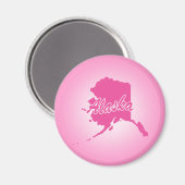 Rosa Staat Alaska Magnet (Vorderseite/Rückseite)