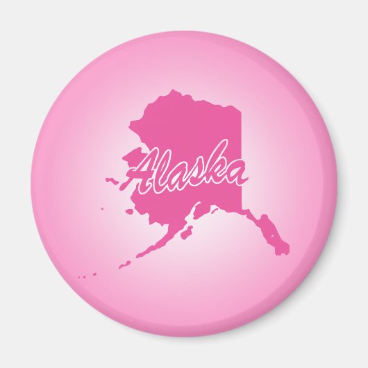 Rosa Staat Alaska Magnet (Vorne)