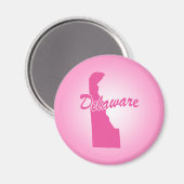 Rosa Staat Delaware Magnet (Vorderseite/Rückseite)